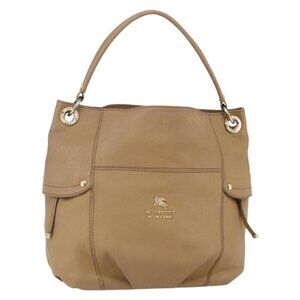 Authentic BURBERRY Blue Label Shoulder Bag Leather Beige Gold